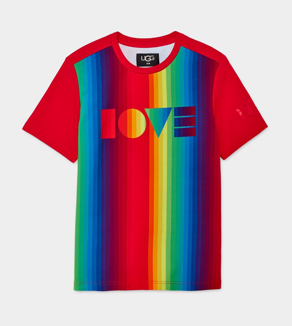 Ugg T-Shirt Canada - Ugg Men's Pride Logo Rainbow Stripes